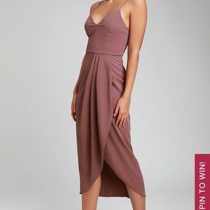 Mauve Purple Midi Dress
